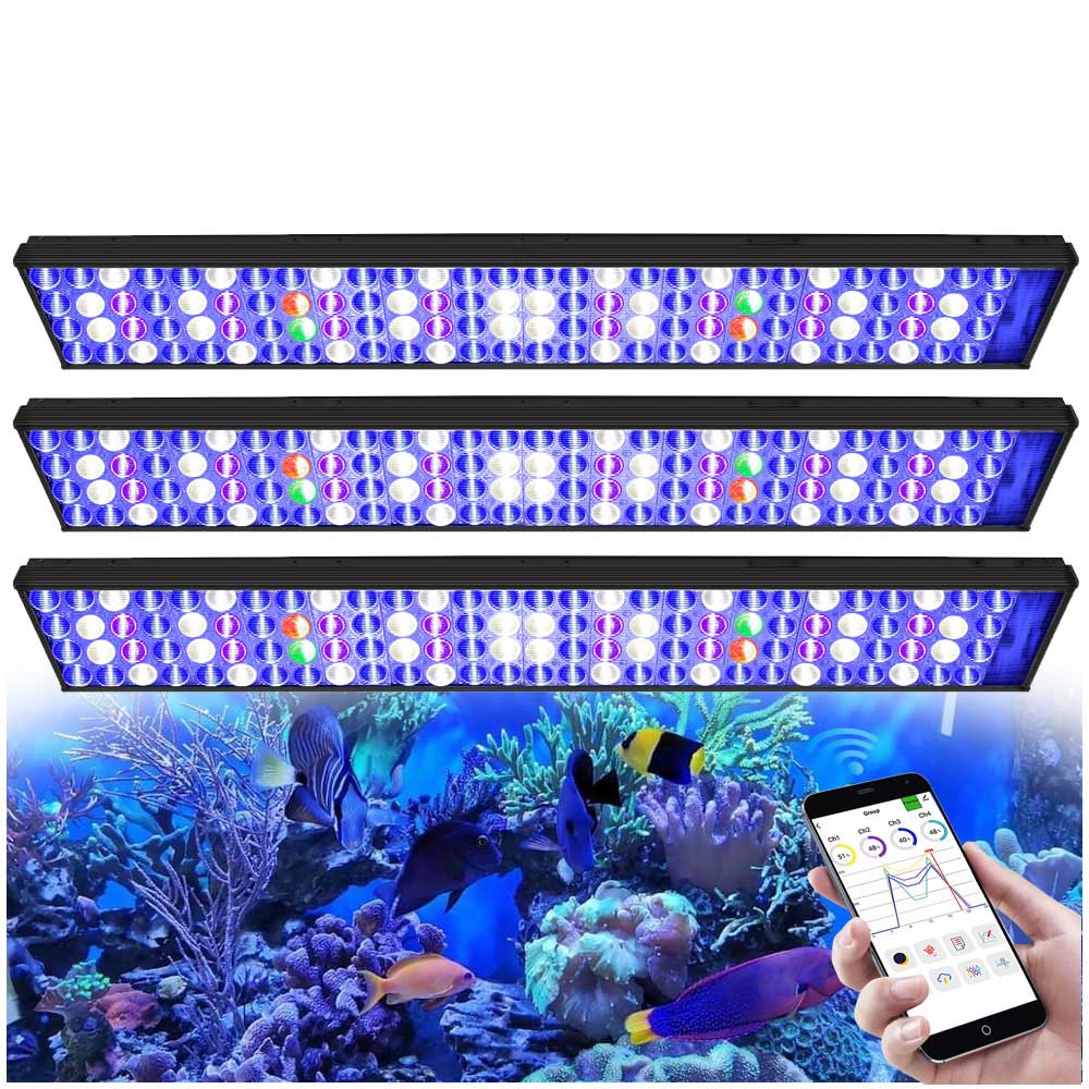 Marine X Aquarium - 3개의 PopBloom H75 WiFi LED 수족관