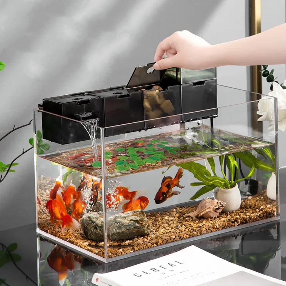 Marine Aquarium Overflow Box - 3-in-1 외부 수족관 필터 플라스틱 무소음