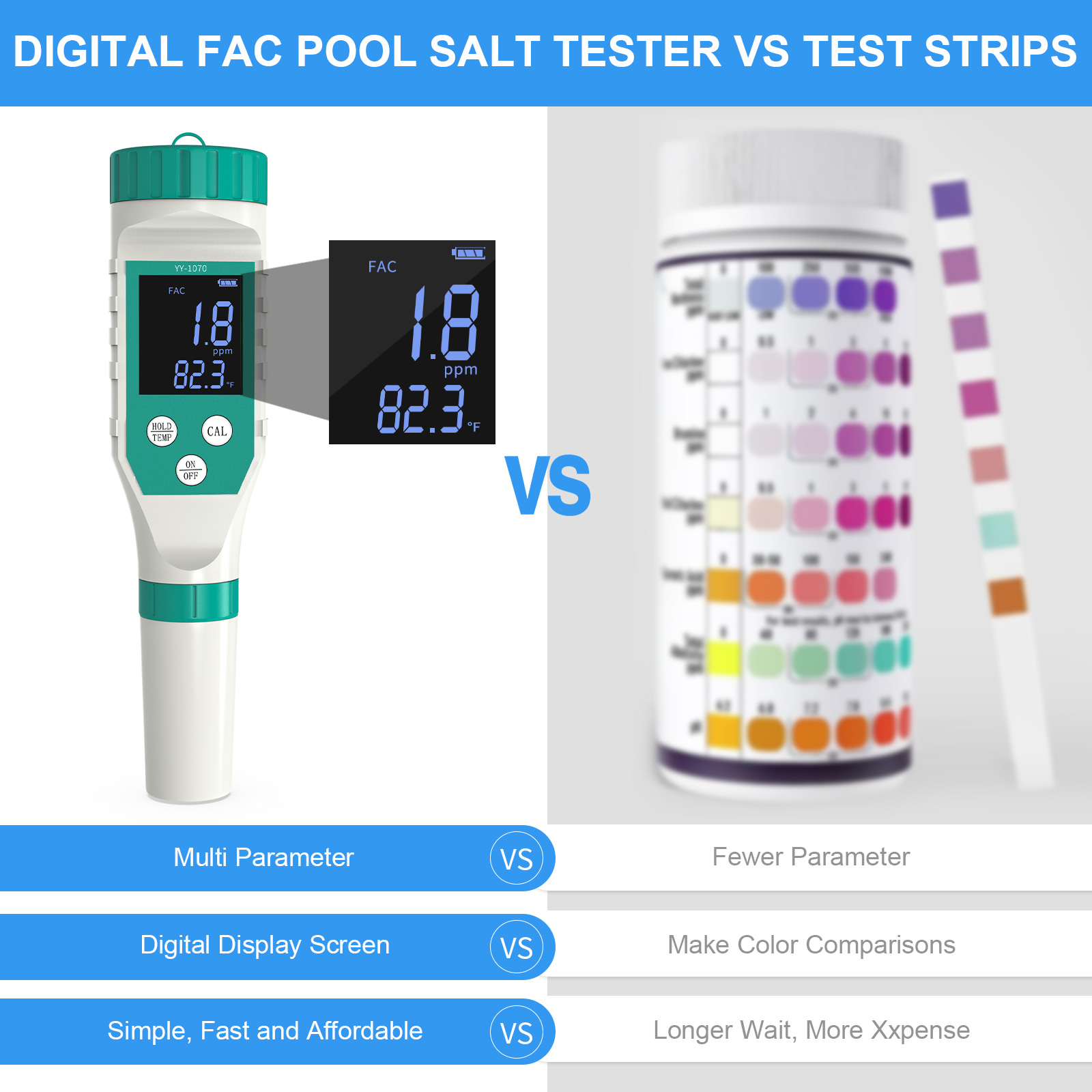 디지털 PH/염소/ORP/EC/TDS/염분/온도/FAC - Marine Aquarium Water Testing 리뷰 및 가격