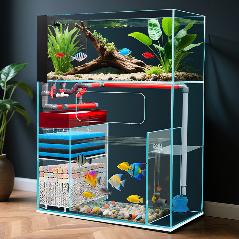 이중층 바닥형 초투명 유리 필터 산소 공급 통합형 사각 - Marine Aquarium With Sump 리뷰 및 가격
