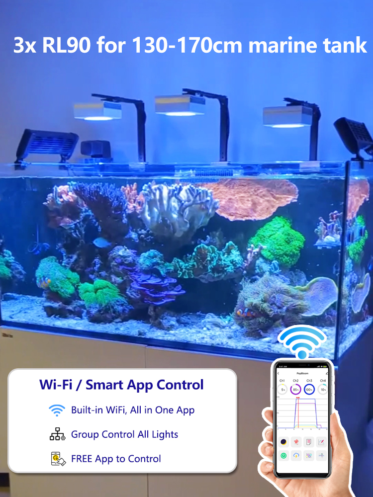 3개입 PopBloom Wi-Fi LED 수족관 조명, - Marine X Aquarium 리뷰 및 가격
